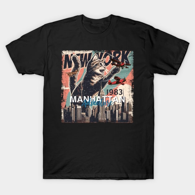 Manhattan Memories: Exploring the Essence of New York in 1983 T-Shirt by Meryarts